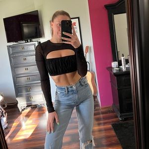 I AM GIA mesh crop top